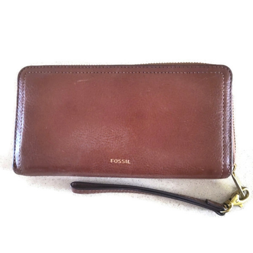 Fossil Tan Leather  Wallet Card Holder